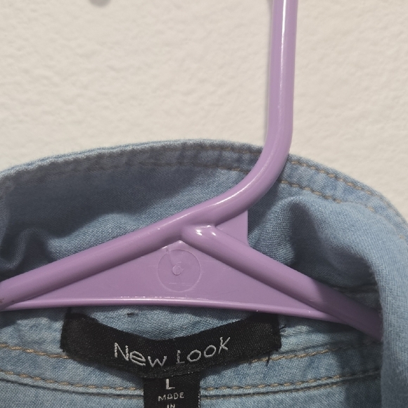 New Look Sky Blue Denim Shirt Dress - Picture 3 of 4